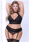Nothing But Net Plus Size 3 PC Crotchless Set