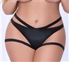 Shiny Stretch Crotchless Cutout Plus Size Panties