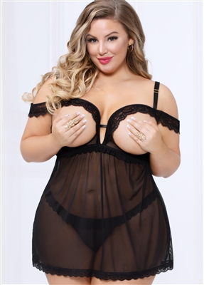 Femme Fatale Plus Size Babydoll Set