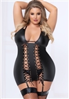 Lace Up Details 2 PC Plus Size Slimming Set