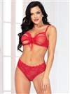 Lace Open Cup  2 PC Sexy Set With Bow
