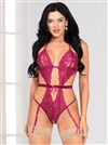 Slimming Lace Open Crotch Teddy