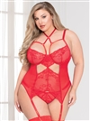 Heart Ring Slimming Bustier Plus Size 2 PC Set