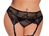 Plus Size Crochet Lace Garter Belt And Thong 2 PC Set