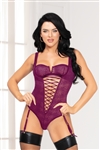 Temptress Sexy Teddy With Front Lace Up