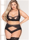 Chevron Lace  Plus Size 3 PC  Bra Set