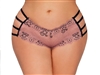 Cross Dye Lace Plus Size Boyshort Panties With Strappy Sides