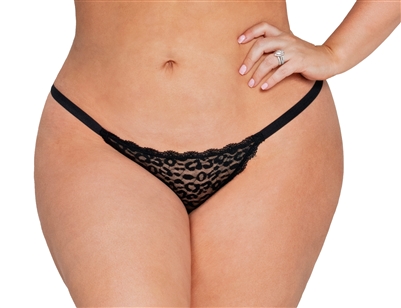 Leopard Mesh Plus Size Cheeky Panties
