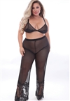 Sexy Mesh And Lace Plus Size 2 PC PJ Set