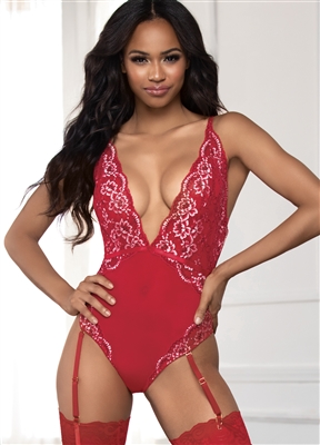 Plunging Neckline Slimming Teddy