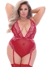 Plunging Neckline Slimming Plus Size Teddy