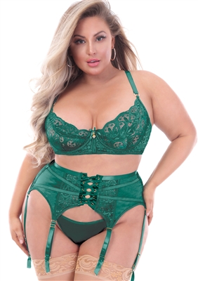 Satin And Lace Plus Size 3 PC Set