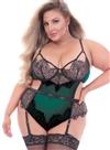 Eyelash Lace Slimming Plus Size Teddy