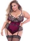 Eyelash Lace Slimming Plus Size Teddy