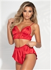 Satin Bralette And Shorts 2 PC Set