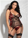 Fierce Leopard Plus Size 2 PC Bustier Set