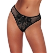 Lace And Mesh Heart Charm Thong Panties