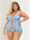 French Kiss Plus Size Babydoll Set