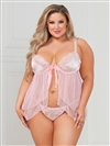 French Kiss Plus Size Babydoll Set