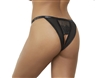 Lace And Mesh Open Crotch  Panties With Adjustable Sides