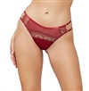 Lace And Mesh Open Crotch  Panties With Keyhole Back