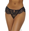 Eyelash Lace Button Front Thong Panties