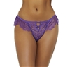 Eyelash Lace Button Front Thong Panties