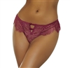 Eyelash Lace Button Front Thong Panties