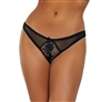 Lace And Mesh Open Crotch Thong Panties