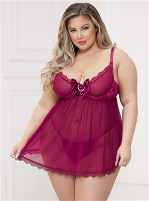 Velvet Heart 2 PC Plus Size Babydoll Set