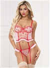 Heart Me Ruffle Mesh Bustier 2 PC Set