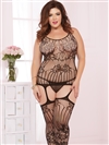 Plus Size Floral Lace Cami Bodystocking