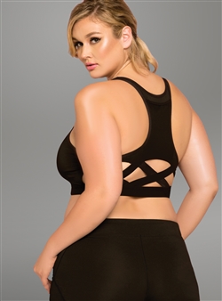 Bondage Back With Pocket Plus Size Sports Bra